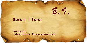 Boncz Ilona névjegykártya