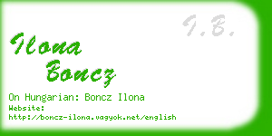 ilona boncz business card